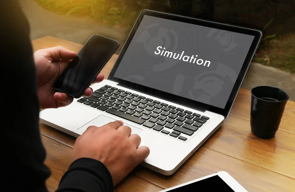 Simulation man work Web Design  Business Concept