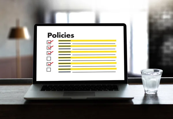 Políticas Configurações da política de privacidade Princípio de informação Estratégia — Fotografia de Stock