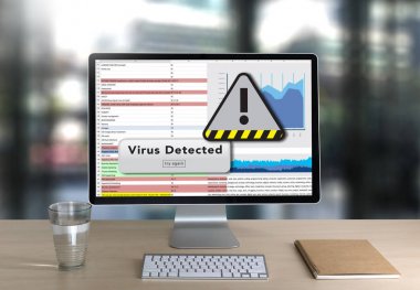 E-posta kesmek Uyarı dijital tarama ve virüs