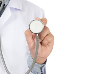 Doktor stetoskop ile. çalışkan doktor. adam doktor concep