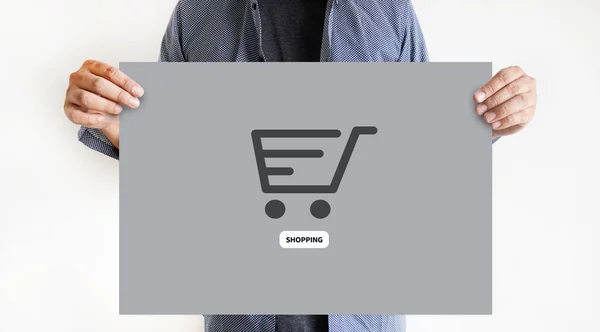 전자 상거래 쇼핑 카트 온라인 주문 상점 구매 온라인 paymen에 추가 — 스톡 사진