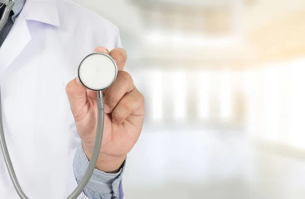 Doctor with  stethoscope. doctor hard working. man doctor concep — Stock Photo, Image