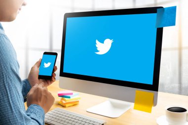 Bangkok, Tayland - 17 Mayıs 2016: Twitter uygulama, logo o
