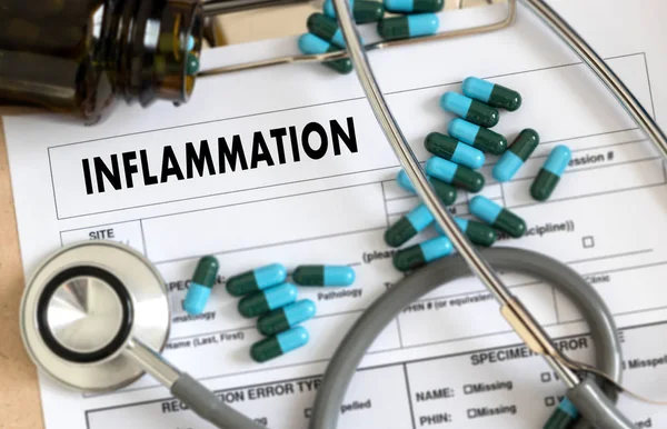 Inflamación Concepto de inflamación articular Informe médico, linfa — Foto de Stock