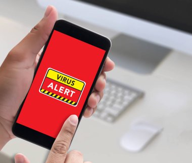 Dijital tarama güvenlik duvarı Hacker koruma uyarı virüs uyarısı 