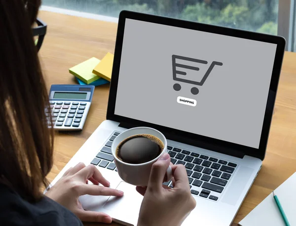 E-Commerce přidat do košíku Online objednávky obchodu koupit obchod Online oni nakonec wond — Stock fotografie