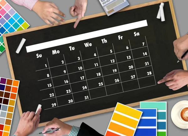 Terminerinnerung an Kalender und Veranstalteragenda — Stockfoto