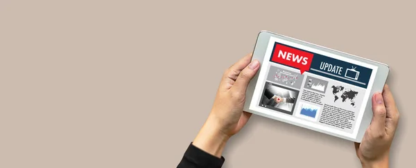 Nieuwe Update Headline Media Live Broadcast Media communicatie praten — Stockfoto