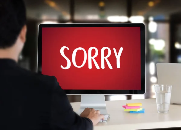 Sorry vergeven spijt Oeps Fail valse fout fout spijt Apolo — Stockfoto