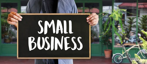 Conceito de empresa de pequeno porte Pessoas trabalhando Startup Business Cafe Owne — Fotografia de Stock