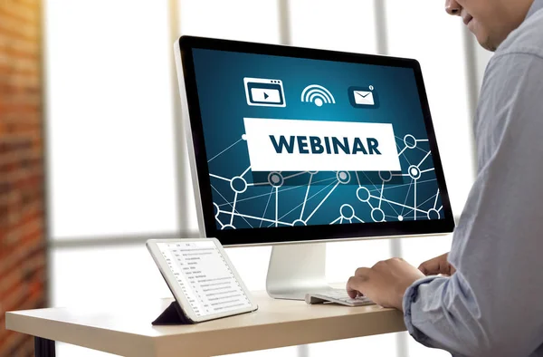 Webinar χέρι στο τραπέζι επαγγελματίες, καφέ, Σπλιτ τόνος — Φωτογραφία Αρχείου