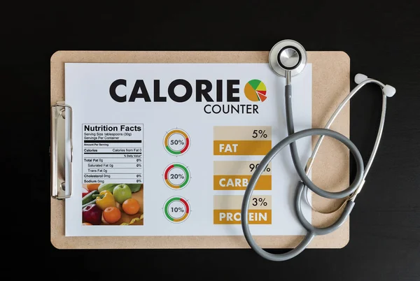 Calorie számláló számláló alkalmazás orvosi egészséges táplálkozás Die — Stock Fotó