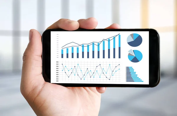 Análise Estatística Diagrama de Dados Comerciais Crescimento Aumento do Mercado — Fotografia de Stock