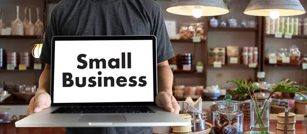 Kleine bedrijfsconcept mensen werken opstarten Business Cafe een — Stockfoto