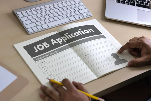 JOB Application Applicant Filling Up the Online  Profession Appl — Stock Photo, Image