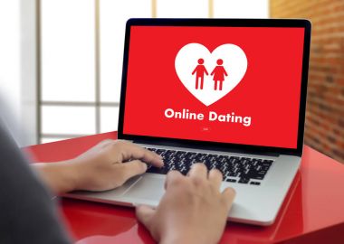  Online Dating Maç adam ve kadın ve bir kalp, Internet Da seviyorum