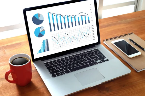 Análisis estadístico Diagrama de datos empresariales Crecimiento Aumento del mercado —  Fotos de Stock