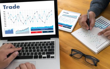 Ticaret Finans Forex grafik grafik kavramı m çalışmakta olan profesyonellerin katılması