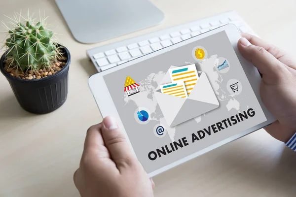 Online-Werbung Website-Marketing, aktualisieren Trends Werbung — Stockfoto