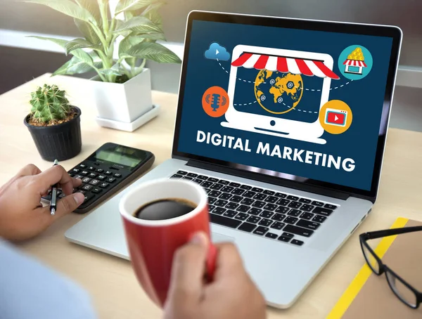 Digitale Marketing nieuwe opstarten project, markt interactieve chan — Stockfoto