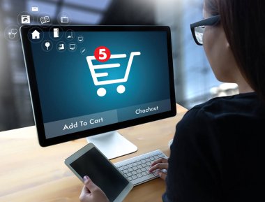 İş adamları teknoloji e-ticaret Internet küresel Marketi kullanın