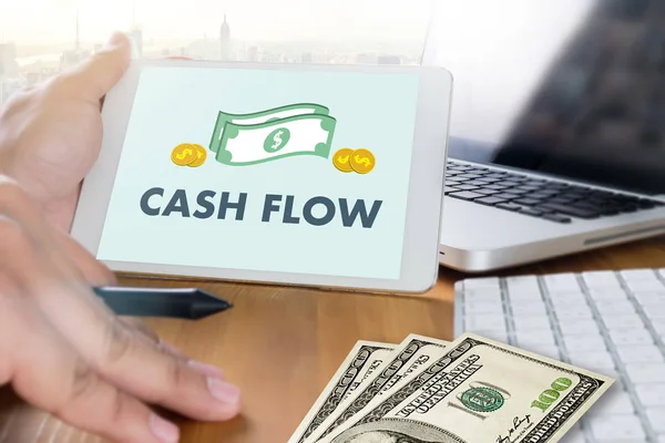 Befektetési Cash Flow pénzt és grafikon diagram befektetési banki — Stock Fotó