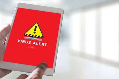 Dijital tarama güvenlik duvarı Hacker koruma uyarı virüs uyarısı 