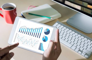 İstatistik analiz iş verileri diyagramı büyüme artış Pazar