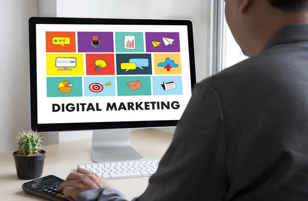 Digitale Marketing nieuwe opstarten project, markt interactieve chan — Stockfoto