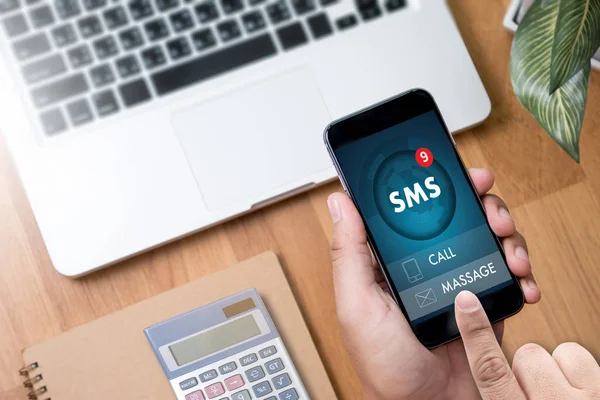 SMS Messaging meddelande Alert påminnelse sms — Stockfoto