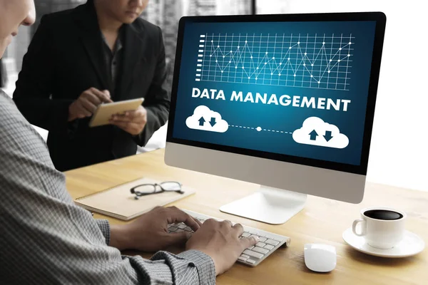 Koncepcja technologii zarządzania plik bazy danych chmury sieci danych — Zdjęcie stockowe