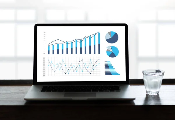Análise Estatística Diagrama de Dados Comerciais Crescimento Aumento do Mercado — Fotografia de Stock