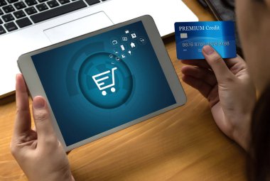 İş adamları teknoloji e-ticaret Internet küresel Marketi kullanın