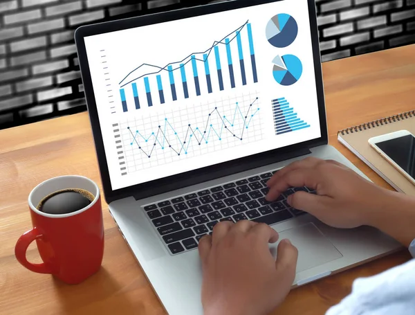 Statistika analýzy obchodních dat diagramu růst zvýšení trh — Stock fotografie