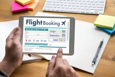 Uçuş hava kavramı kitap Online Bilet rezervasyon git 