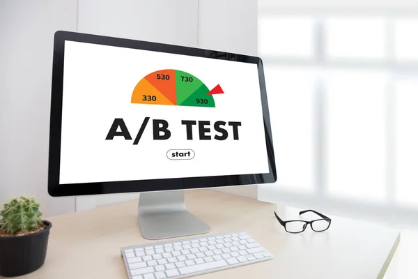 A / B Test start- och A-B jämförelse. -Test — Stockfoto