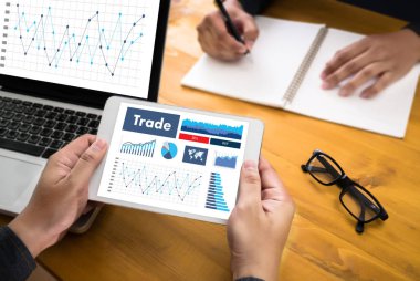 Ticaret Finans Forex grafik grafik kavramı m çalışmakta olan profesyonellerin katılması