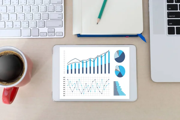 Análisis estadístico Diagrama de datos empresariales Crecimiento Aumento del mercado —  Fotos de Stock