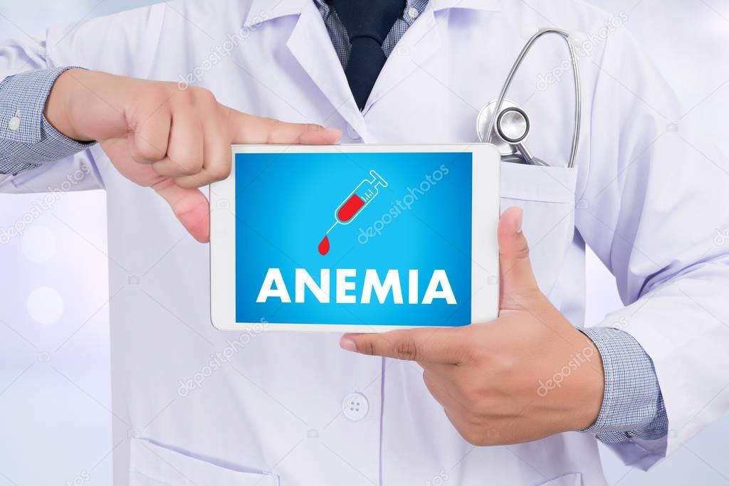 ANEMIA blood for test , Medical Concept , Diagnosis Iron deficie