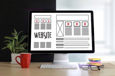 Web tasarım düzeni kroki çizim yazılım Media Www ve grafik 