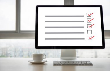İş adamı SURVEY ve Sonuçlar Analiz Keşif Kavramı