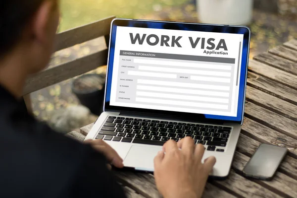 Εργασία Visa αίτηση απασχόλησης προσλήψεις εργασία businessma — Φωτογραφία Αρχείου