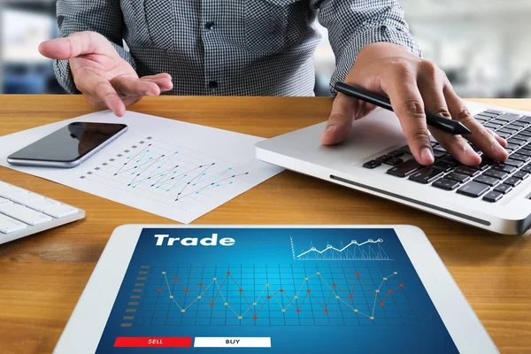 Fachleute arbeiten Handel Finanzierung Forex-Diagramm-Konzept m — Stockfoto