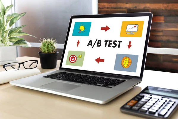 A / B Test start- och A-B jämförelse. -Test — Stockfoto