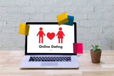  Online Dating Maç adam ve kadın ve bir kalp, Internet Da seviyorum