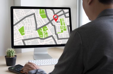 GPS harita yol hedef ağ bağlantısına yer sokak 