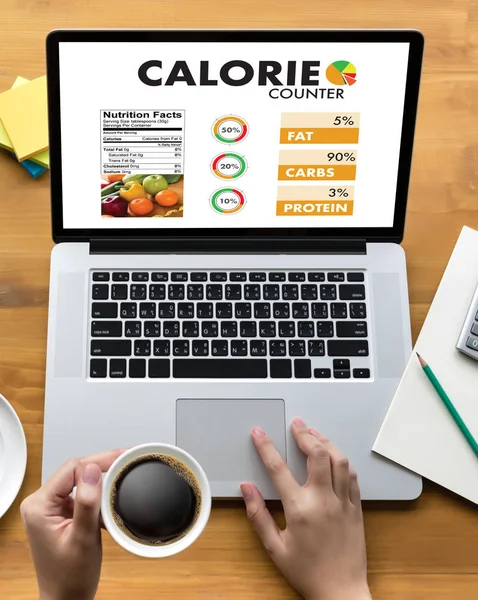 CALORIE comptage compteur application Médical manger sainement Die — Photo