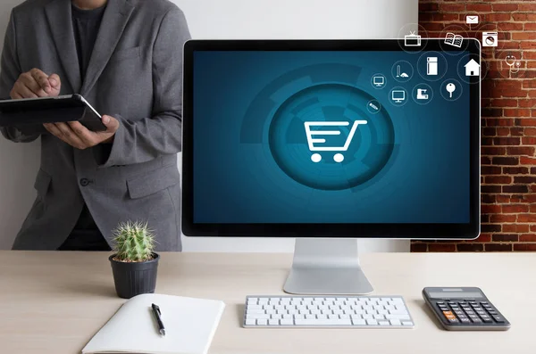 İş adamları teknoloji e-ticaret Internet küresel Marketi kullanın