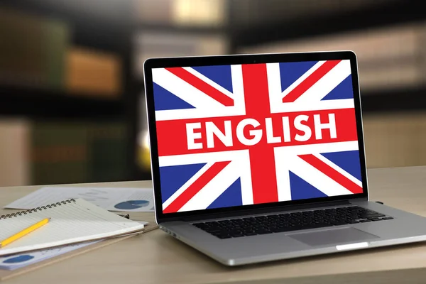 Englisch (british england language education) sprechen Sie Englisch? — Stockfoto