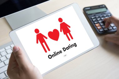 Online Dating Maç adam ve kadın ve bir kalp, Internet Da seviyorum